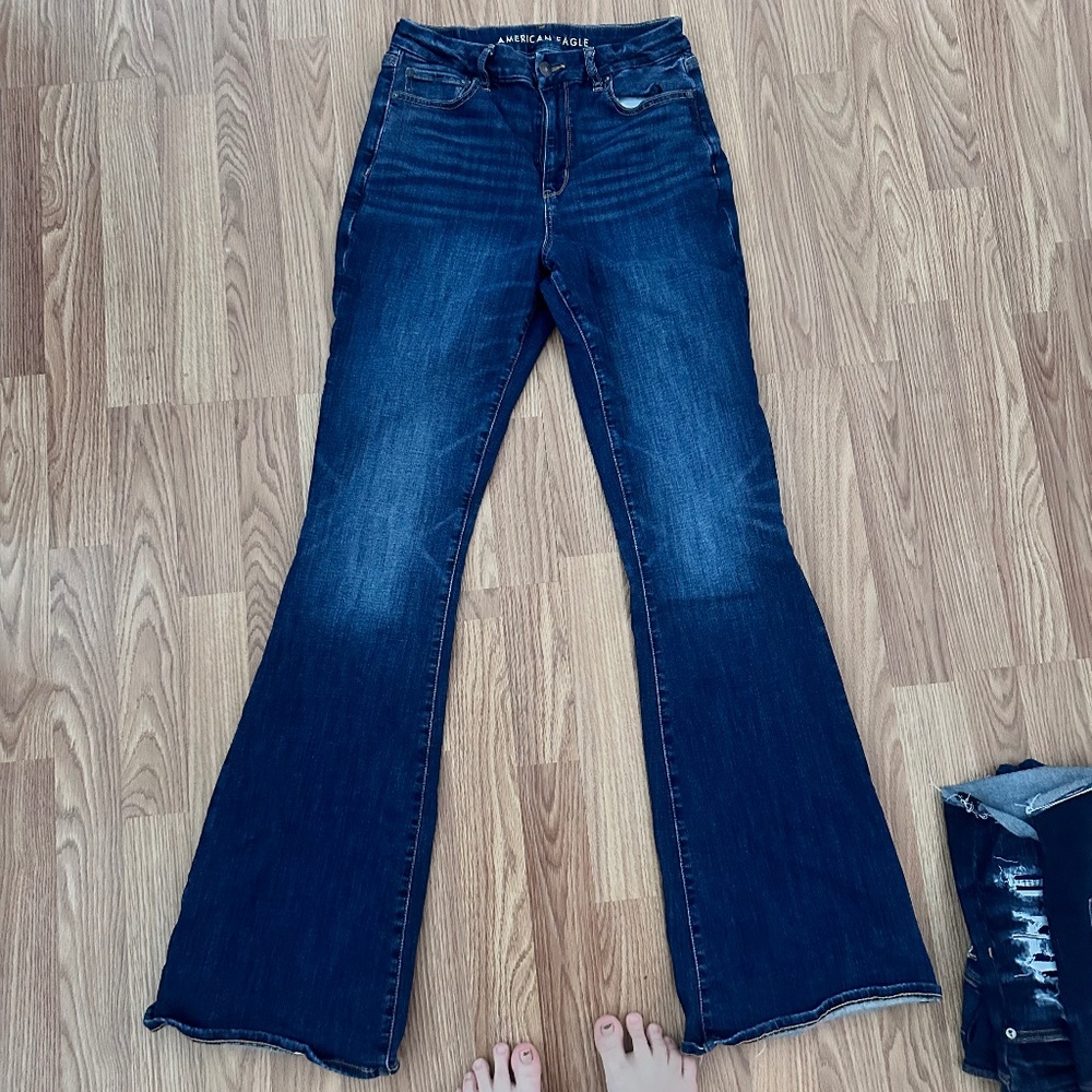 American Eagle Curvy Super High-Rise Flare Size 8 X-Long